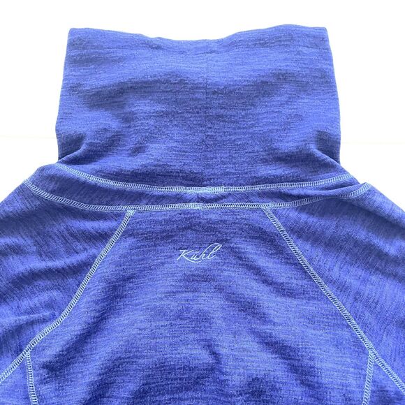 KUHL Women’s “Lea” Blue Purple Cowl Neck Tie Knit Pullover Kangaroo Pocket - Picture 15 of 16